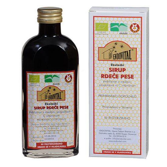 Endovital sirup rdeče pese za odrasle, 250 mL