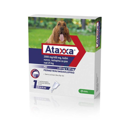 Ataxxa 2000 mg/400 mg kožni nanos raztopina za pse med 25 - 40 kg, 4 mL