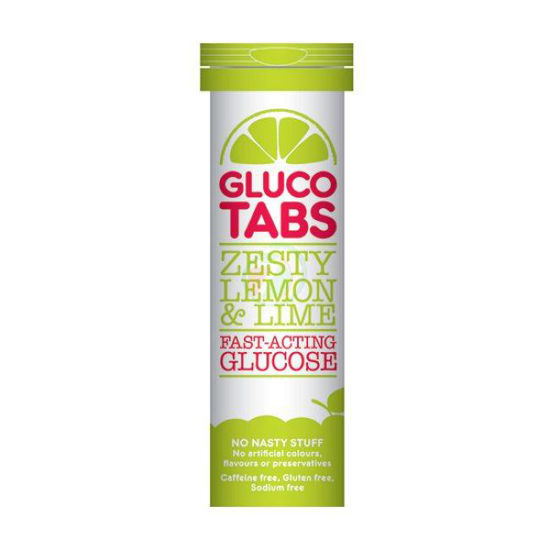 Glucotabs tablete z okusom limona/limeta, 10 tablet
