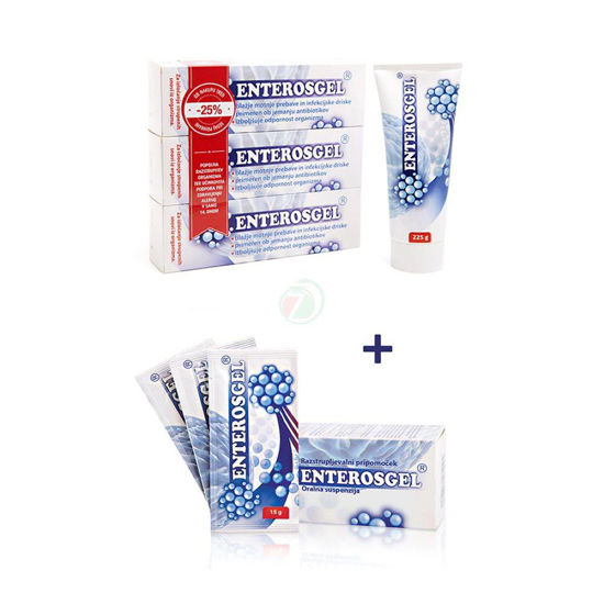 Enterosgel trojček in vrečke, 1 set
