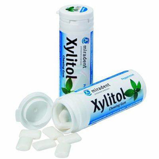 Xylitol varovalni žvečilni gumi s 100 % xylitola z okusom peperminta, 30 žvečilnih gumijev