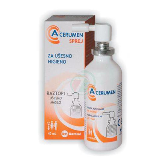 A-Cerumen raztopina za higieno ušes v spreju, 40 mL