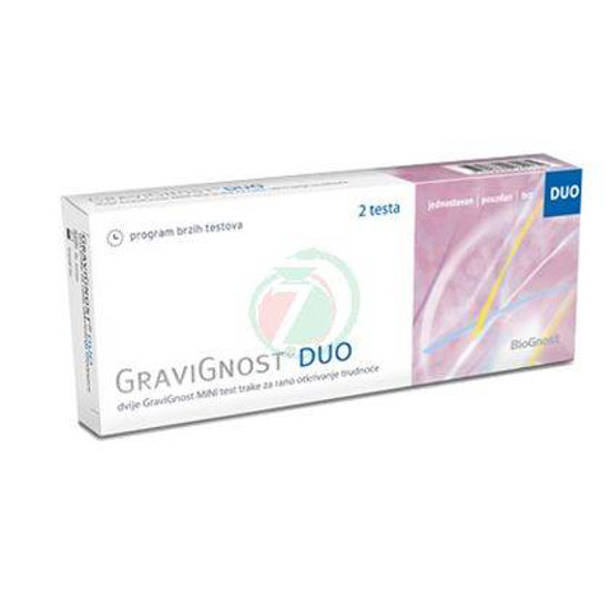 Gravignost Duo testni trak za zgodnje odkrivanje nosečnosti, 2 kom.