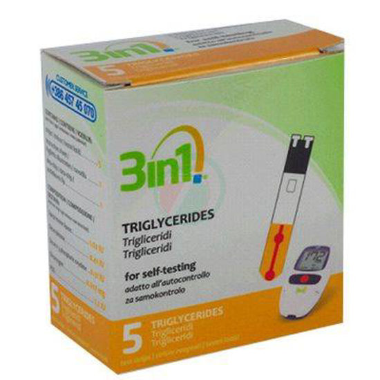 3in1 testni lističi za trigliceride, 5 lističev