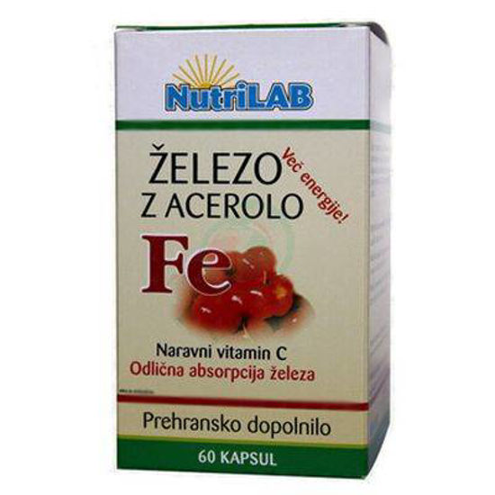 Nutrilab železo z acerolo, 60 kapsul