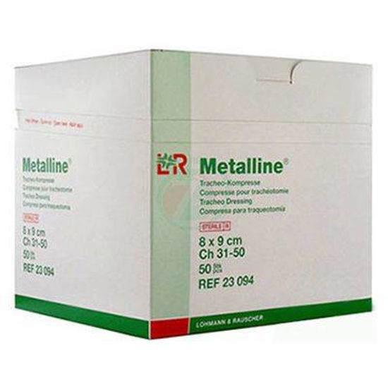 Metalline Tracheo aluminijasta nesterilna kompresa 8x9 cm, 50 kompres
