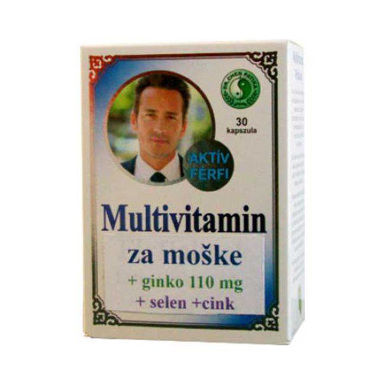 Multivitamini za moške + ginko, selen, cink, 30 kapsul