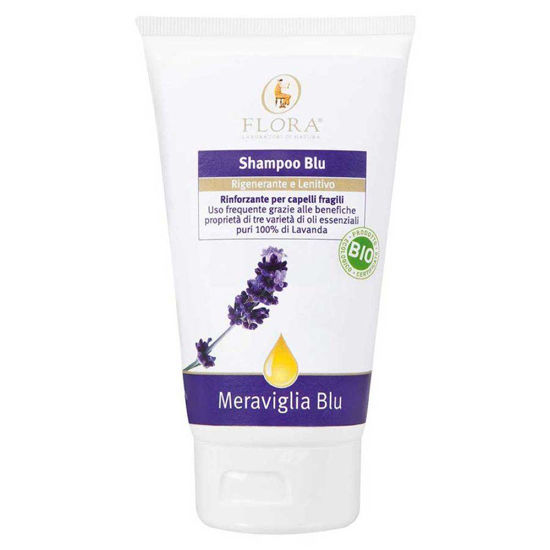 Flora Blu šampon za lase s 3 vrstami sivke, 150 mL