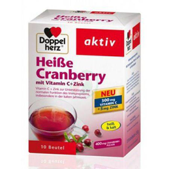 Doppel Herz vroči napitek brusnica z vitaminom C in cinkom, 10 vrečk