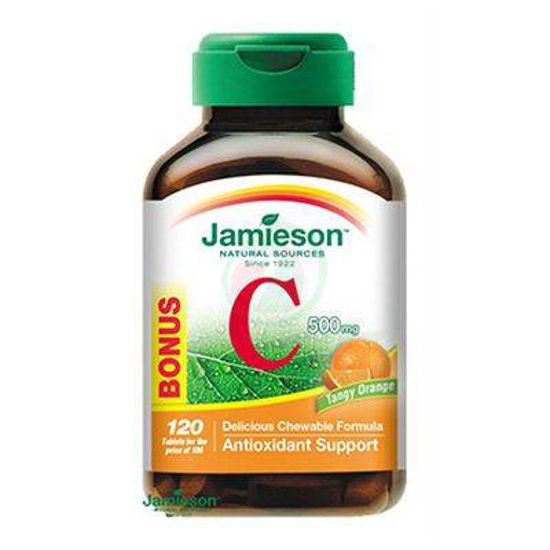 Jamieson vitamin C 500 mg bonboni z naravnim okusom pomaranče, 120 bonbonov