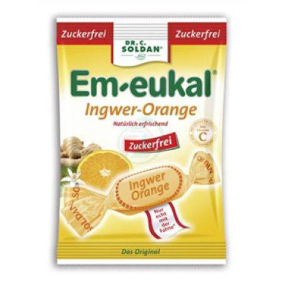 Dr. Soldan Em-Eukal Ingver in pomaranča trdi bonboni, 75 g