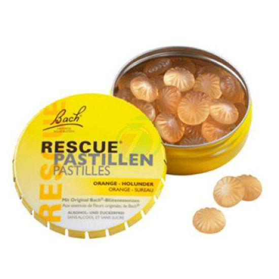 Bach Rescue pastile z okusom pomaranče in bezga, 50 g