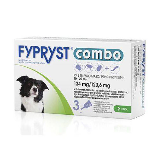 Fypryst Combo 134 mg/120,6 mg kožne kapljice za pse od 10 - 20 kg, 3x 1,34 mL