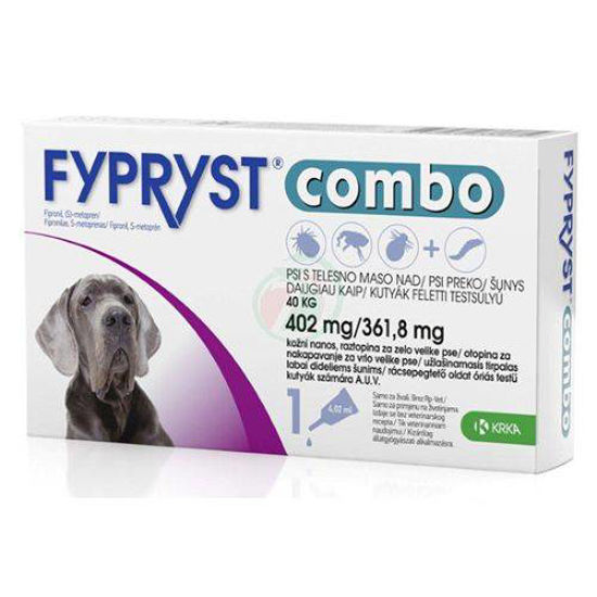 Fypryst Combo 402 mg/361,8 mg kožne kapljice za pse nad 40 kg, 10x4.02 mL
