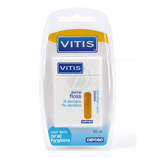 Dentaid Vitis voščena rumena zobna nitka, 50 m