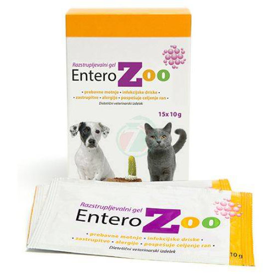 EnteroZOO veterinarski gel za želodec v vrečkah, 15 x 10 g