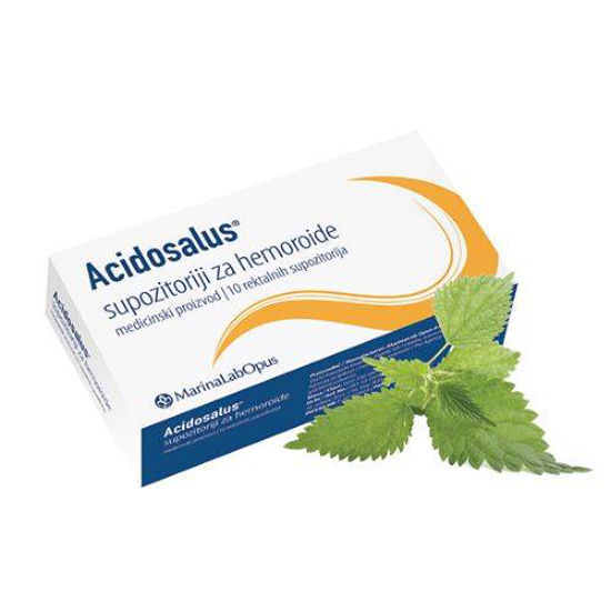 Acidosalus supozitoriji za hemoroide, 10 supozitorijev