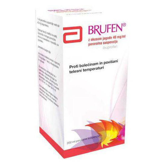 Brufen z okusom jagode 40 mg/mL peroralna suspenzija, 200 mL