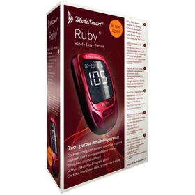MediSmart Ruby merilec sladkorja, 1 set