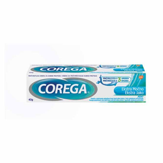 Corega Extra Strong lepilo za proteze - mint, 40 mL
