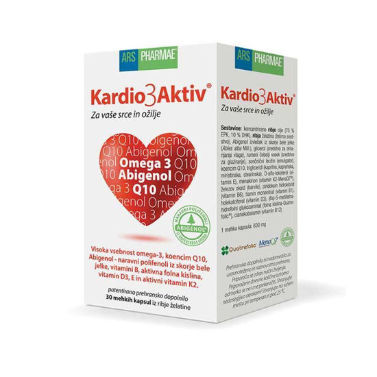 KARDIO3AKTIV kapsule za srce in ožilje, 30 kapsul