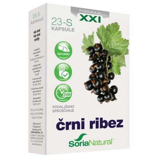 Soria Natural črni ribez XXI - podaljšano sproščanje, 30 kapsul