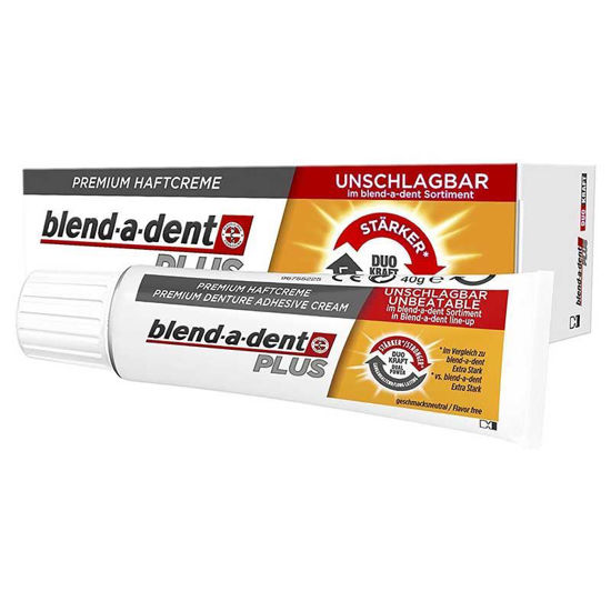 Blend-a-dent Plus (Unbeatable Hold) dvojna moč pričvrstilna krema za zobne proteze, 40 g