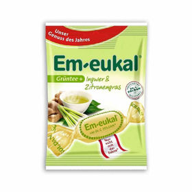 Slika Em-Eukal bonboni zeleni čaj, ingver in limonska trava, 75 g