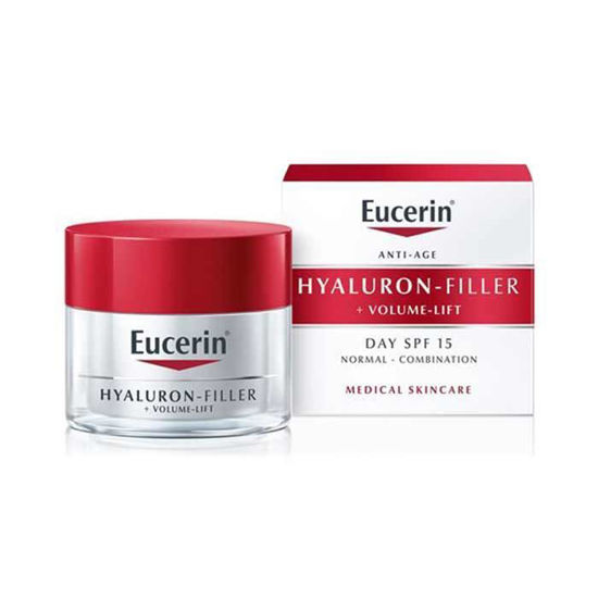Eucerin Hyaluron-Filler + Volume Lift dnevna krema za normalno do mešano kožo z ZF 15, 50 mL