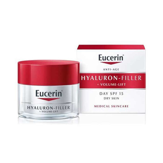 Eucerin Hyaluron-Filler + Volume-Lift  dnevna krema za suho kožo z ZF 15, 50 mL