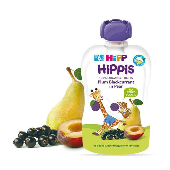 HiPP Hippis slive črni ribez hruške, 100 g
