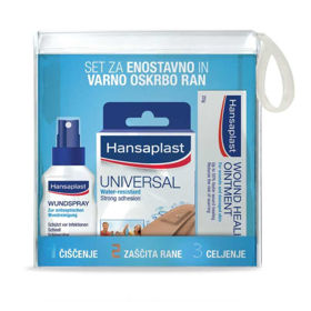 Slika Hansaplast set za oskrbo ran 1-2-3, 50 mL + 20 obližev + 20 g