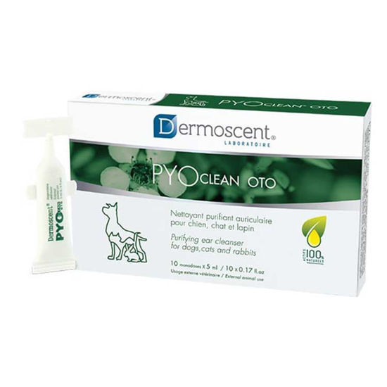 Dermoscent Pyoclean Oto naravno čistilo za pse in mačke, 10x5mL