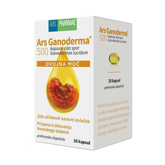 Ars Ganoderma 500 dvojna moč, 30 oljnih kapsul