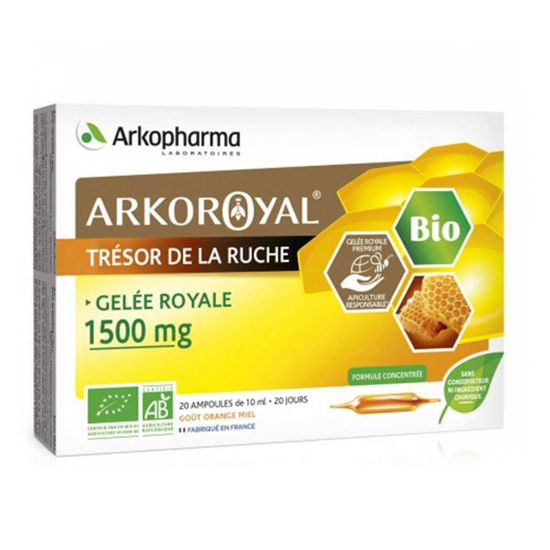 Arkoroyal Gelee Royale bio matični mleček 1.500 mg - ampule, 20 x 10 mL