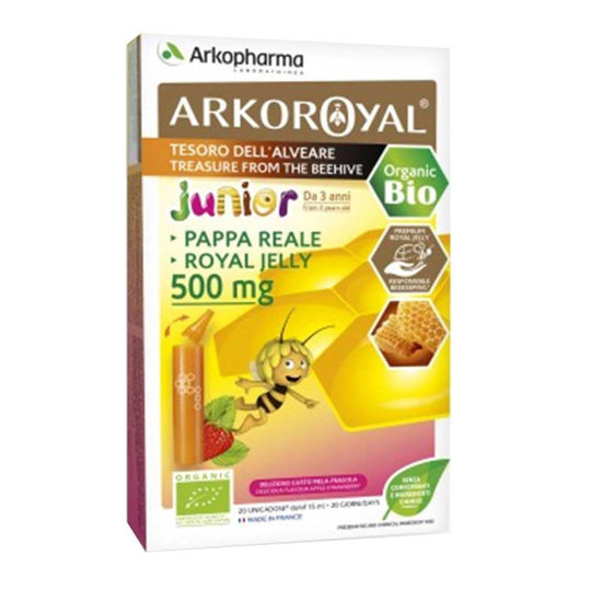 Arkoroyal Junior Gelee Royale Bio 500 mg matični mleček - ampule, 10 x 15 mL