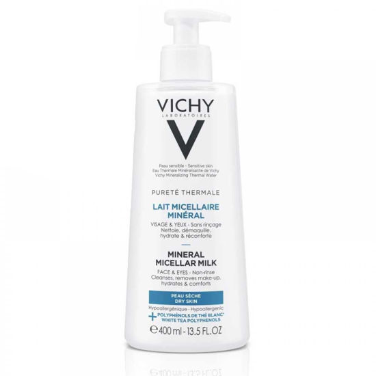 Vichy Purete Thermale mineralizirano micelarno mleko za suho kožo, 400 mL