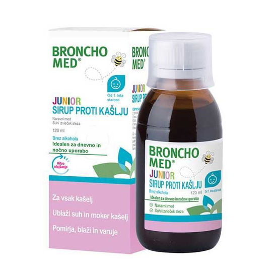 BronchoMed Junior sirup proti kašlju od 1. leta starosti, 120 mL ali AKCIJA
