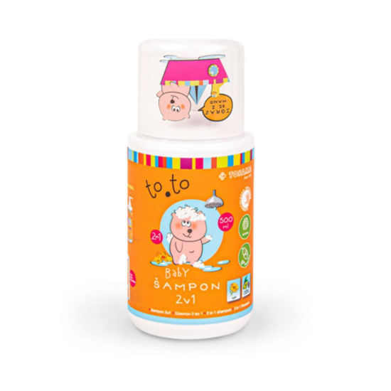 Baby šampon za lase in telo, to.to, 500 mL