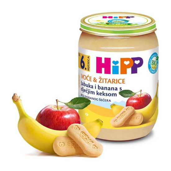 HiPP jabolka in banane z baby keksom, 190 g
