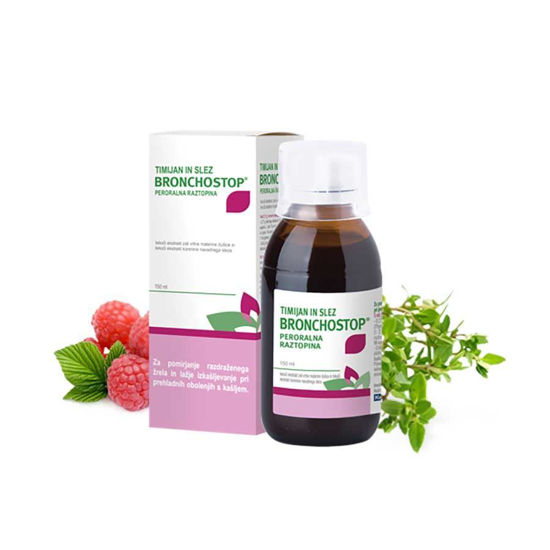 Bronchostop peroralna raztopina timijan in slez, 150 mL