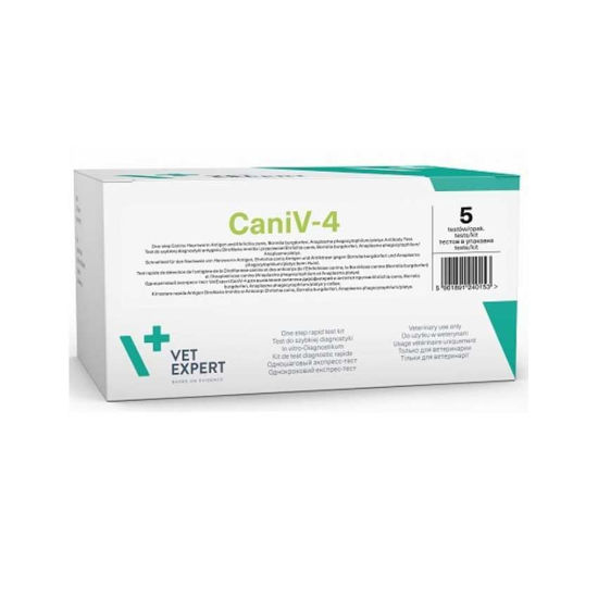 VetExpert Caniv-4 hitri test borelija, anaplazma, erlichia, Dirofilarija, 5 testov