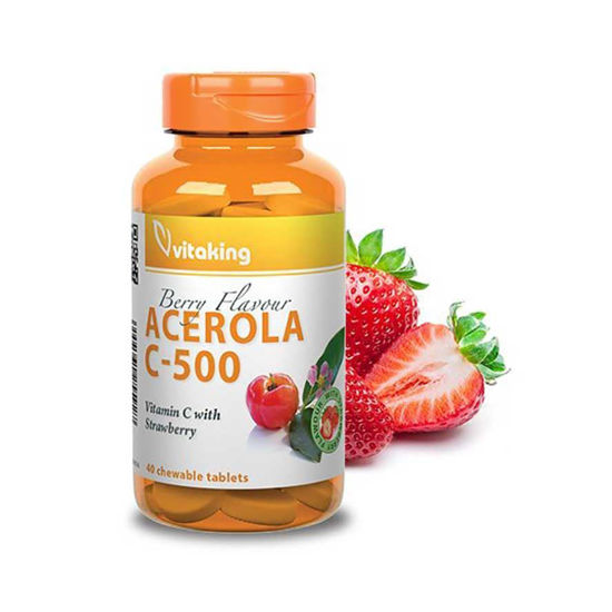 VitaKing Acerola C-500 jagoda, 40 žvečljivih tablet