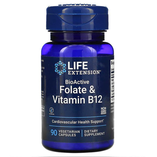 LifeExtension folat in vitamin B12 v bioaktivno obliki, 90 kapsul