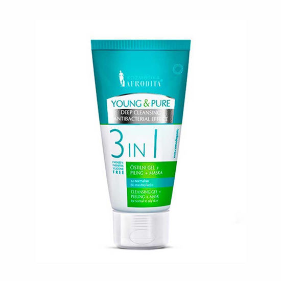 Afrodita Young & Pure čistilni gel + piling + maska 3in1, 150 mL
