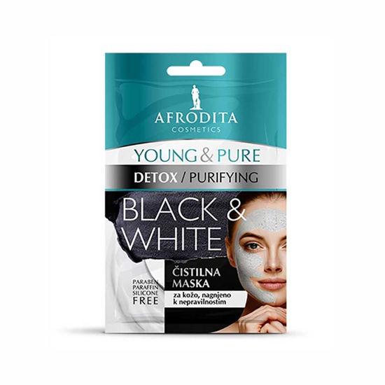 Afrodita Young & Pure Black & White čistilna maska, 2 x 5 mL