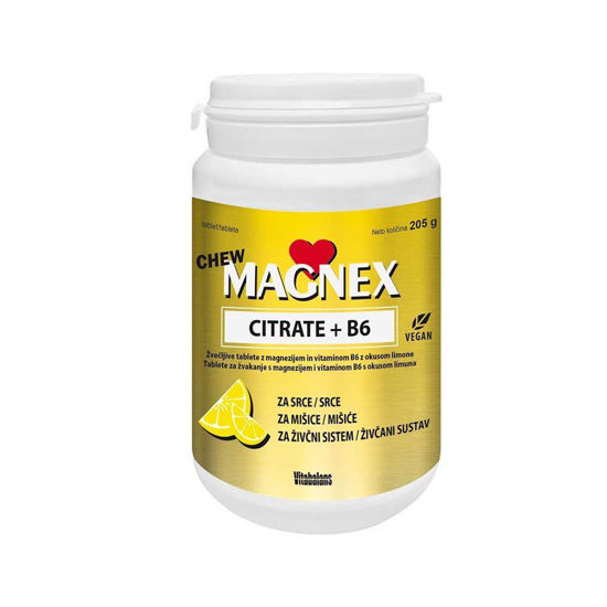 Magnex citrat 375 mg + B6 CHEW, 100 žvečljivih tablet