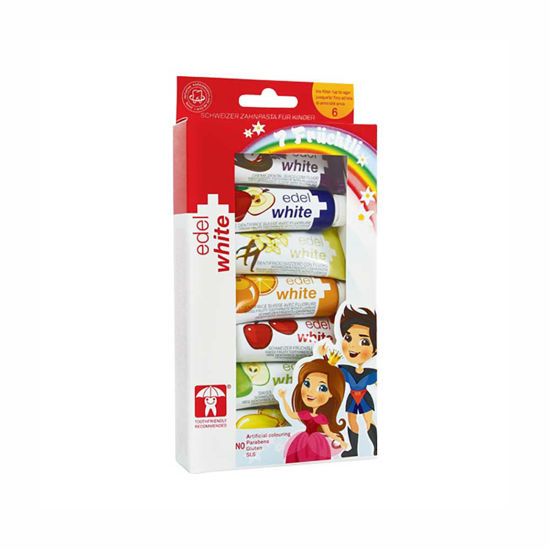 Edel+White 7 Früchtli zobna pasta za otroke, 7 x 9,4 mL