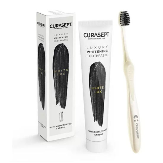 Curasept White Lux zobna pasta in zobna ščetka za beljenje zob, 1 set