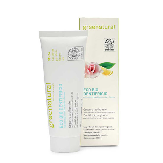GreeNatural Ecobio naravna zobna pasta zeleni čaj, limona in magnolija, 75 mL